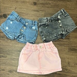 Stylish Kids Denim and Pink Skort Bundle